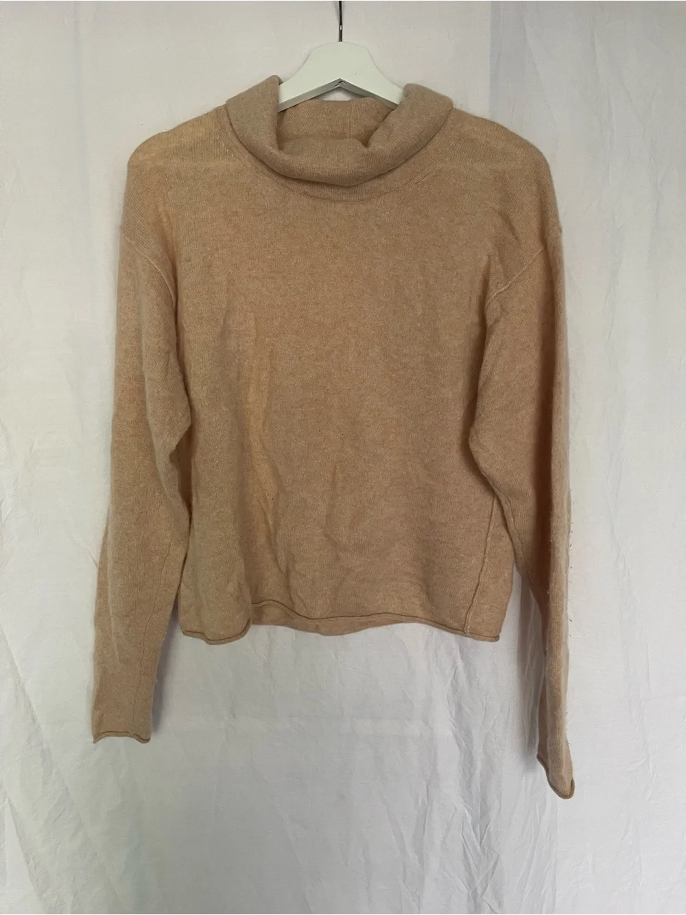 Free People Cashmere Cowl Neck Sweater Soft Cropped Pullover Size S Boho Chic